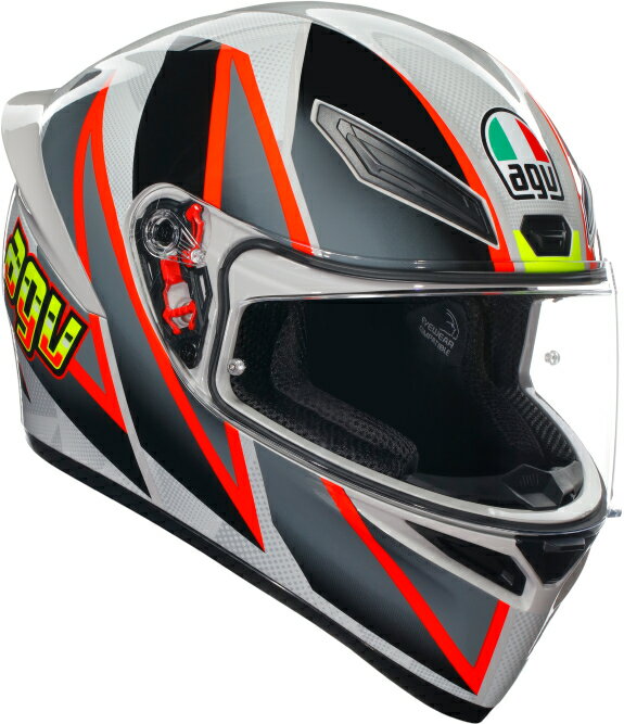 【15日限定！ポイント2倍！クーポン配布！】 AGV(エージーブイ) バイクヘルメット フルフェイス K1 S BLIPPER GREY/RED (ブリッパー グレー/レッド) Mサイズ (57-58cm) 18394007030-M