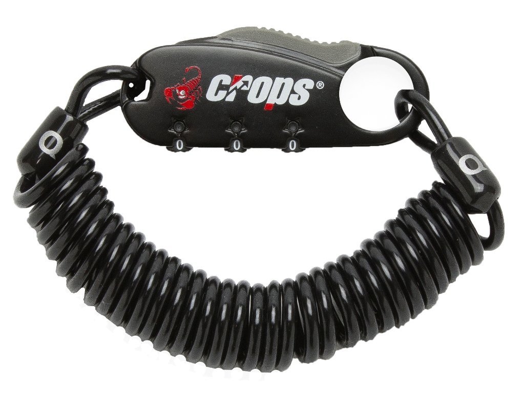 【2/1限定！数量限定クーポン配布！エントリーでP3倍！】 CROPS (クロップス) バイク 自転車 ヘルメット 盗難防止 防犯 ワイヤー ケーブル ロック Q3 180cm ブラック CP-SPD08B