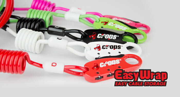 【20日は全品ポイント2倍！】 CROPS (クロップス) バイク用 ケーブル ロック Q4-EW (EAZY WRAP) 180cm ホワイト CP-SPD07-EW-02