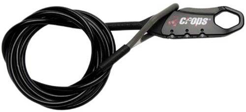 【5日限定！P2倍！クーポン配布！】 CROPS (クロップス) バイク 自転車 ヘルメット 盗難防止 防犯 ワイヤー ケーブル ロック Q5 180cm ブラック PROシリーズ CP-SPD09B