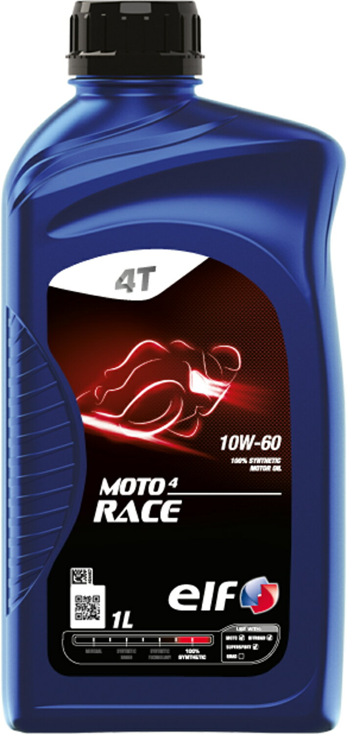  elf(エルフ) バイク用 4st エンジンオイル MOTO 4 RACE (モト 4 レース) 10W-60 全化学合成油 1L 213947