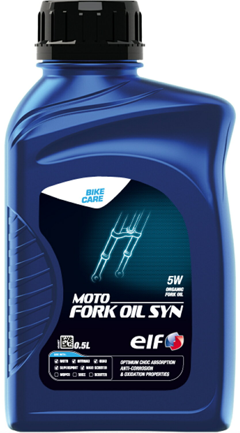 【20日は全品ポイント2倍！】 elf(エルフ) バイク用 フォークオイル MOTO FORK OIL SYN (モト フォークオイル シン) 5W 全化学合成油 0.5L 213967