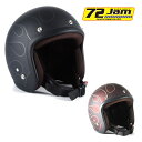 ※要エントリー ジャムテックジャパン (72JAM) バイク用 ジェット ヘルメット JJシリーズ STEALTH ステルス (マットブラック / レッド) フリー / XL