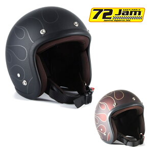 ジャムテックジャパン (72JAM) バイク用 ジェット ヘルメット JJシリーズ STEALTH ステルス (マットブラック / レッド) フリー / XL