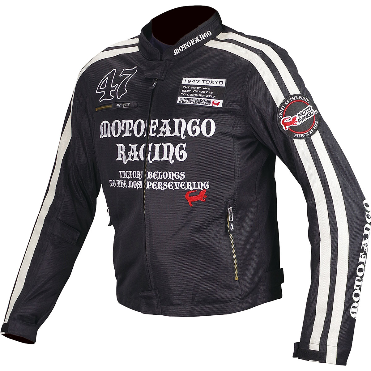 コミネ (Komine) バイク用 ジャケット Jacket MJ-003 ダブルラインメッシュジャケット ブラック シルバー 黒 銀 Lサイズ 17-003/BK/SL/L