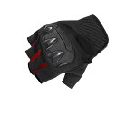 【スーパーSALE限定!特別クーポン!ポイントUP!】 コミネ KOMINE バイク用 グローブ Gloves GK-242 プロテクトメッシュハーフフィンガーグローブ ブラック/レッド 3XLサイズ 06-242/BK/RD/3XL