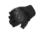 【20日限定！最大ポイント3倍！クーポン配布！】※要エントリー コミネ KOMINE バイク用 グローブ Gloves GK-242 プロテクトメッシュハーフフィンガーグローブ ブラック 2XLサイズ 06-242/BK/2XL