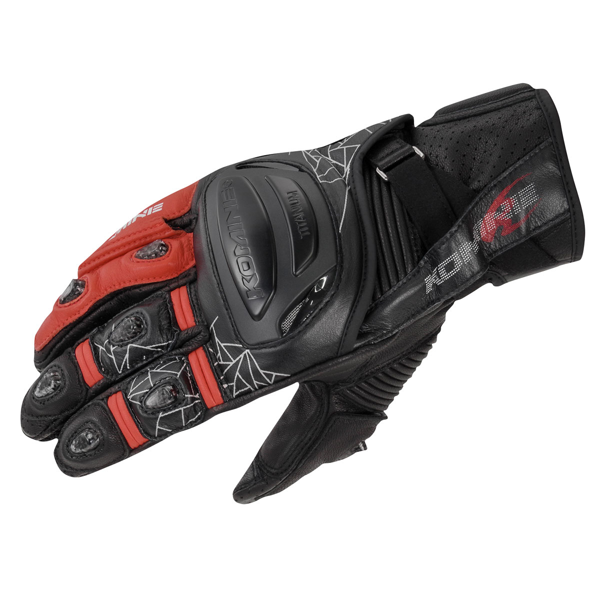 コミネ KOMINE バイク用 グローブ Gloves GK-236 チタニウムスポーツグローブ ブラック/レッド Lサイズ 06-236/BK/RD/L