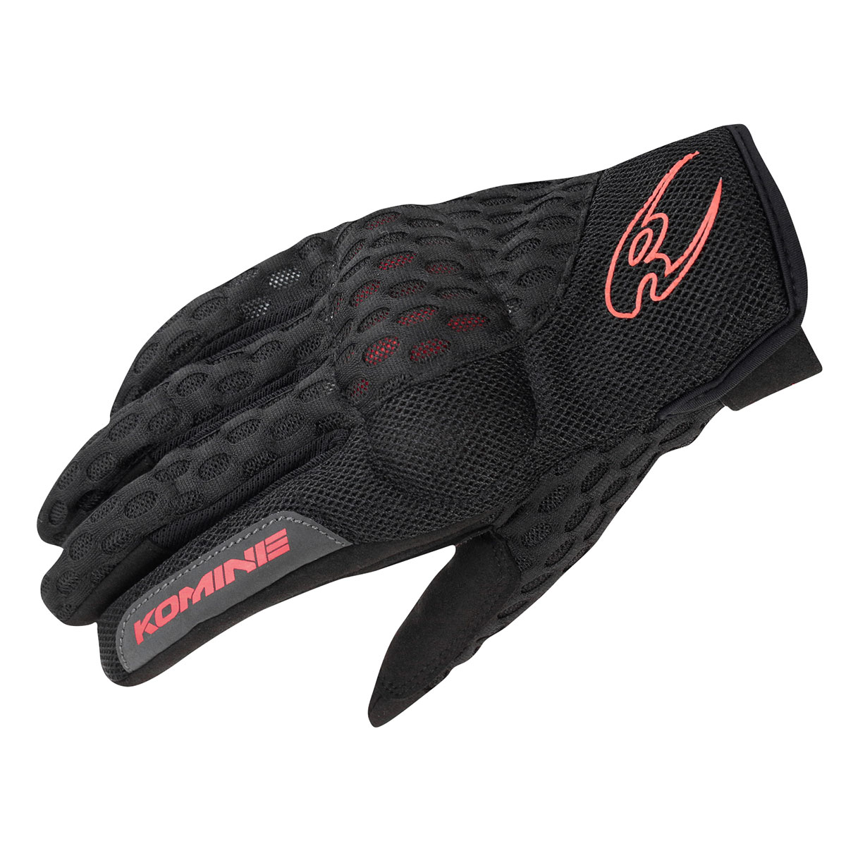 コミネ KOMINE バイク用 グローブ Gloves GK-243 プロテクトクーリングメッシュグローブ ブラック/レッド Mサイズ 06-243/BK/RD/M