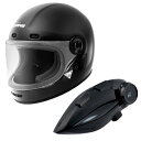 【15日限定!クーポン配布!】 コミネ KOMINE バイク用 HK-190 ネオレトロフルフェイスヘルメット + KK-902 モーターサイクルインターカム ...