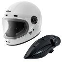【15日限定!クーポン配布!】 コミネ KOMINE バイク用 HK-190 ネオレトロフルフェイスヘルメット + KK-902 モーターサイクルインターカム ...
