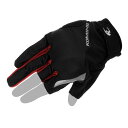 コミネ KOMINE バイク用 グローブ GK-2603 プロテクト3フィンガーレスメッシュグローブ ブラック レッド Sサイズ 06-2603/BKRD/S(2)