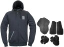 【25日限定!クーポン配布!】 ROUGH&ROAD (ラフ&ロード) バイク用 スリーシーズンジャケット RR1003AP ラフライドZIPパーカーエアスルーパッドセット ブラックフリップ Mサイズ RR1003APBK-FL2