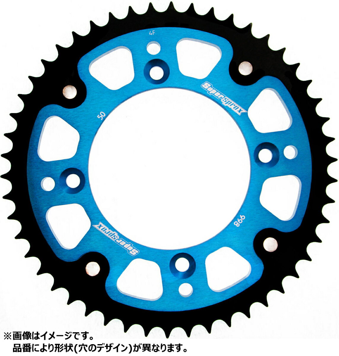 スーパースプロックス(Supersprox) バイク用 ドリブン スプロケット リア ステルス (STEALTH) アルミ&スチール 38T ブルー RST-7095:38-BLU