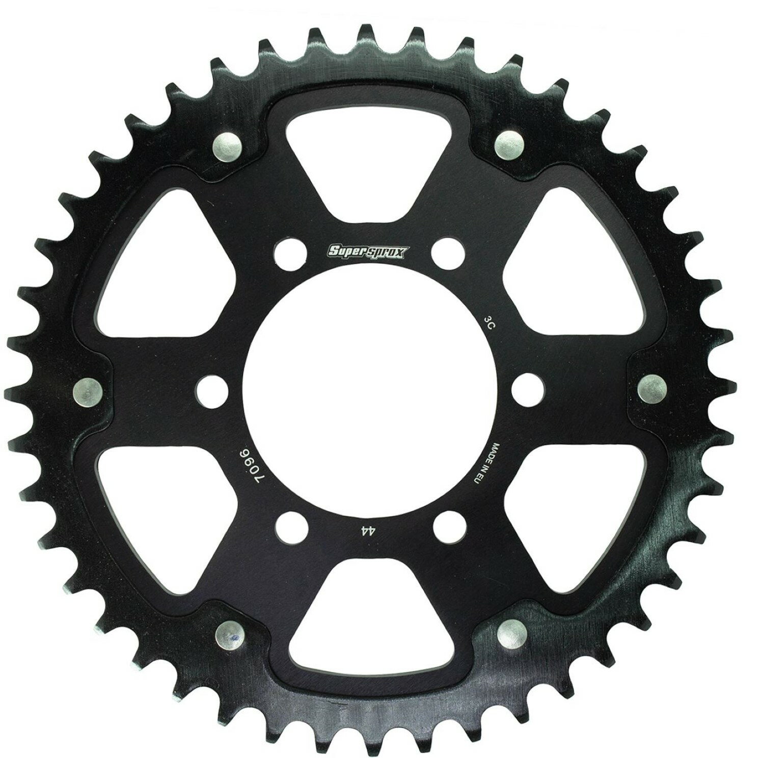 スーパースプロックス(Supersprox) ドリブン スプロケット リア ステルス (STEALTH) アルミ&スチール 44T ブラック RST-7096:44-BLK 社外ホイール対応：JB-MAGTAN、GALESPEED、LAVORANTE、MARVIC、DUOMO