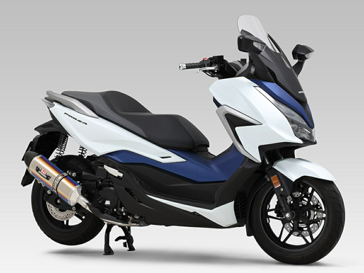 【25日限定！クーポン配布！】 ヨシムラ YOSHIMURA バイク用 マフラー 機械曲R-77J サイクロン EXPORT SPEC 政府認証 (STB) チタンブルーカバー 車種:FORZA(21) 品番:110A-45F-5180B