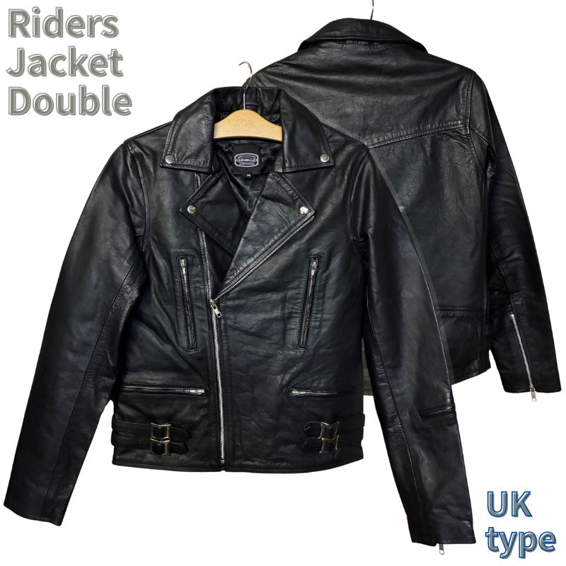 バッファローレザー ライダースジャケット 水牛革 ｜ブラック｜UKタイプ｜ダブル ライダースジャケット