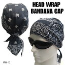 HEAD WRAP BANDANA CAP ヘッドラップ バンダナキャップ 「ブラックペイズリー」