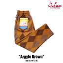 COOKMAN/クックマン Long Chef Pants シェフパンツ「Argyle Brown」(ユニセックス)アーガイル ブラウン