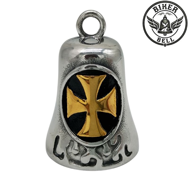 Rakuten - 【送料無料！】バイカーベル Iron Cross GOLD 2｜お守り・魔除け・バイカー・グレムリンベル・ガーディアンベル