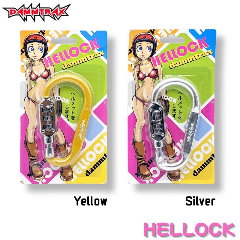 DAMMTRAX HELLOCK｜ダムトラックス ヘルロック ヘルメットロック 盗難防止 防犯 鍵｜イエロー or シルバー