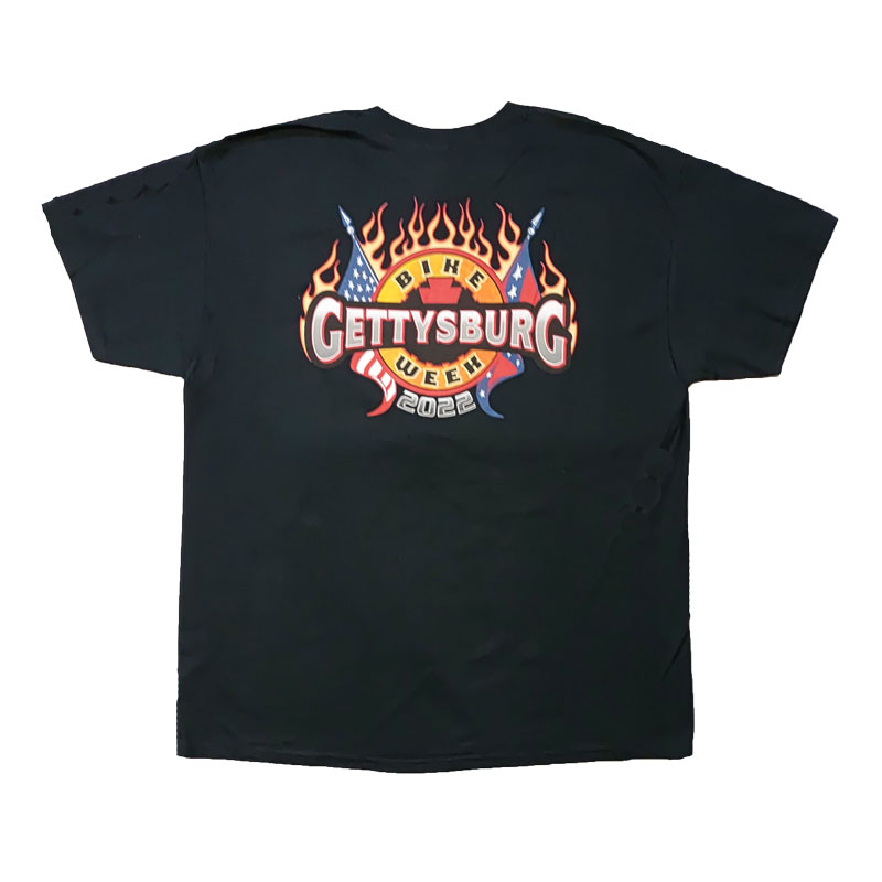 2022 GETTYS BURG BIKE WEEK　ゲティスバーグ バイクウィーク　半袖　ブラック　XLサイズ 　 デッドストック Tシャツ （2022T-9）