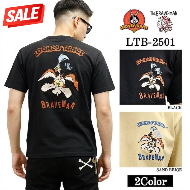【セール！】THE BRAVEMAN×LOONEY TUNES ルーニーチューンズ コラボ TEE 天竺 半袖Tシャツ 　(LTB-2501)