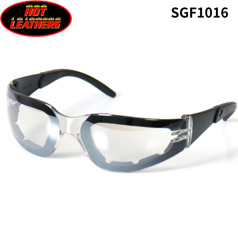 Street Goggles - HOT LEATHERS　Rider Plus　フォームパッド付ライディングサングラス　クリアミラーレンズ　UVカット（SGF1016）
