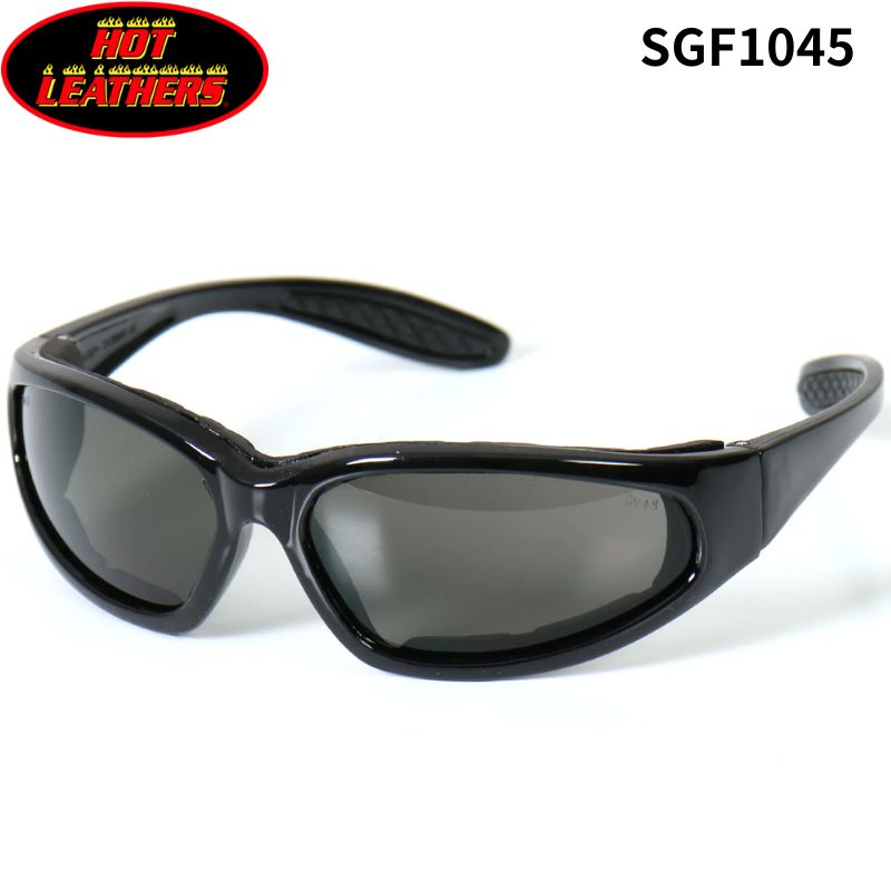 Street Goggles - HOT LEATHERS　Titan　フォームパッド付ライディングサングラス　スモーク　UVカット（SGF1045）