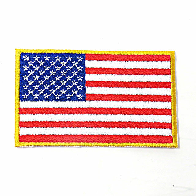【刺繍パッチ】US FLAG アメリカ国旗（イエロー）　腕章 ミリタリー PATCH ワッペン