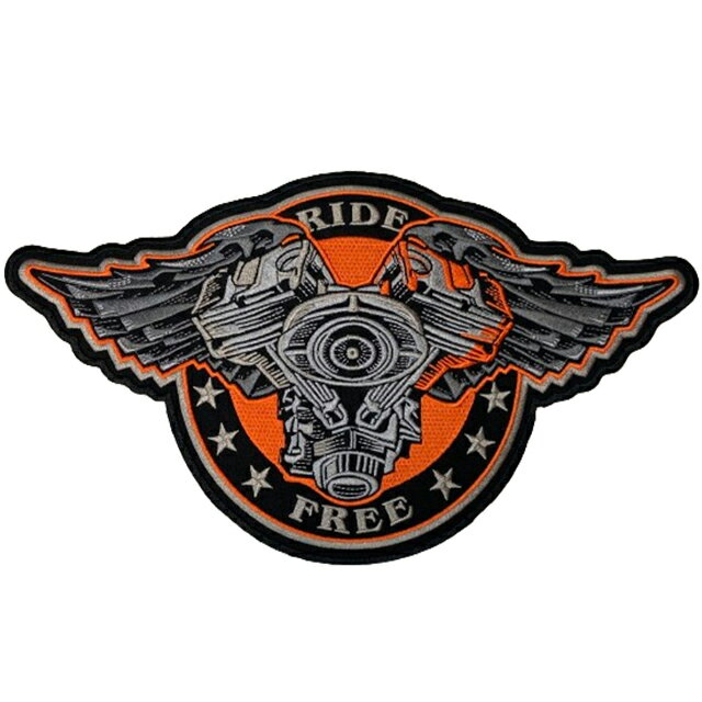 Rakuten - 【刺繍パッチ】RIDE FREE　バイカー　ワッペン　背中サイズ　ライドフリー