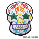 【SUGAR SKULL】シュガースカル刺繍パッチ(大)Iワッペン 背中におススメ!