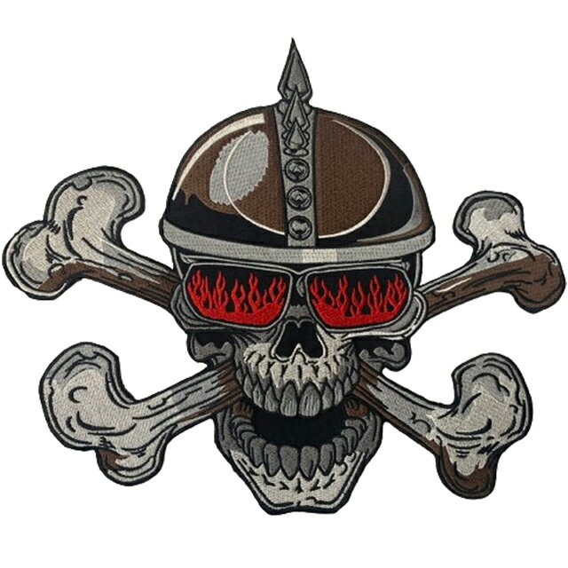 Rakuten - 【刺繍パッチ】SERGEANT SKULL 背中サイズ バイカー ワッペン