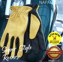 【モトブルーズ別注・送料無料】 ナパグローブ 鹿革/ プレーン SUPER STYLE【875REV】NAPA GLOVE スーパースタイル リバース GD/BK ディアスキン オールシーズン用 春夏秋(2)
