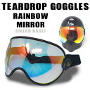 TEARDROP GOGGLES　ティアドロップゴーグル　シールド　バブルレンズ｜レインボーミラー（クリアベース）｜ゴムバンド その1