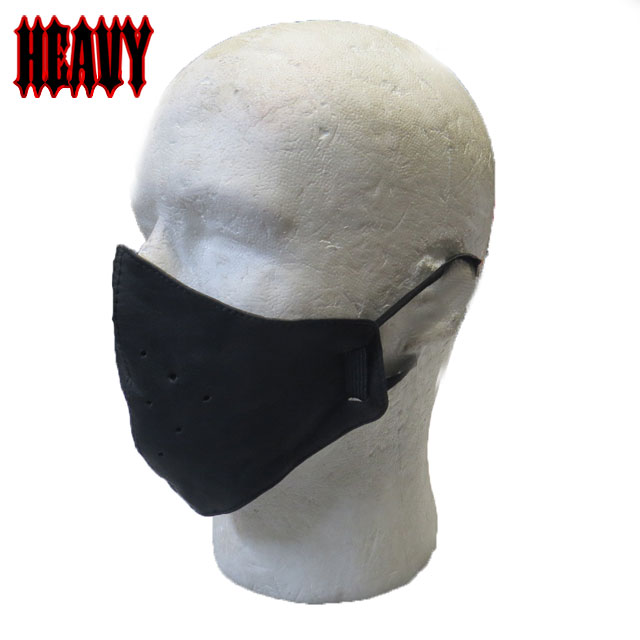 【送料無料】HEAVY 《ラム革製》カラスマスクモトブルーズ FACE MASK HMRP-02　防寒・防風・ほこり除け　フィルター…