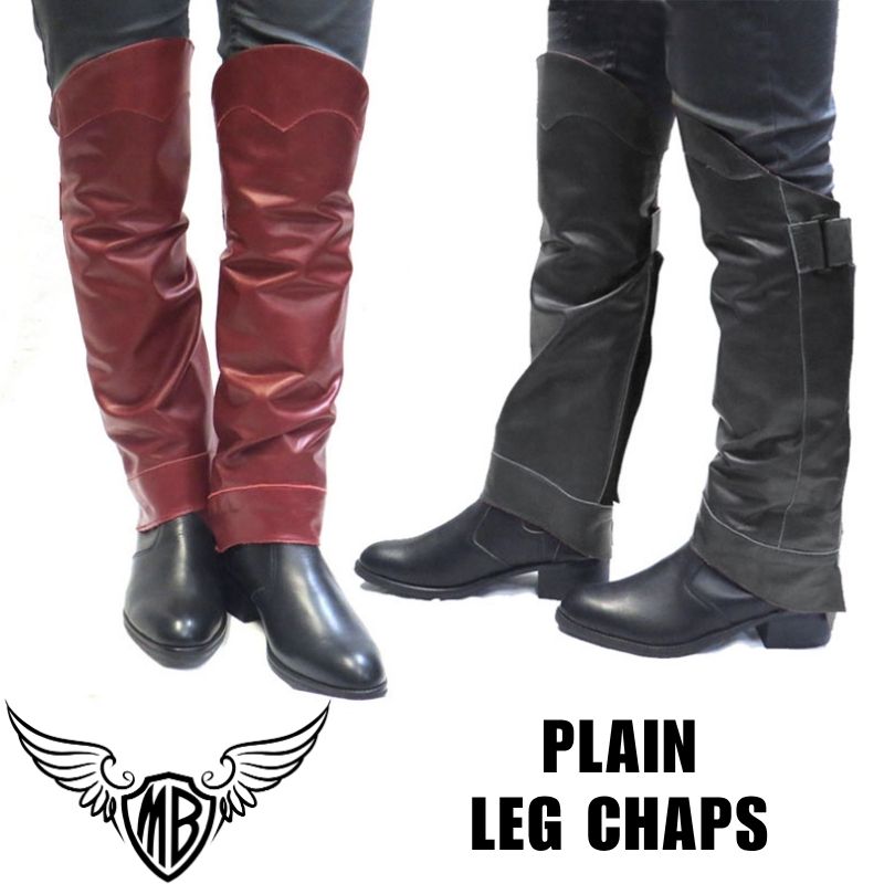 MOTOBLUEZ　レザーレッグチャップス「プレーン」MB-CL01｜2カラー｜ブラック・ワイン　LEG CHAPS　 本..