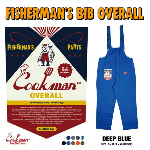COOKMAN/クックマン Fisherman's Bib Overall Deep Blue(ユニセックス)フィッシャーマン ビブ オーバーオール ディープブルー COOKMAN/クックマン Fisherman's Bib Overall Deep Blue(ユニセックス)フィッシャーマン ビブ オーバーオール ディープブルー