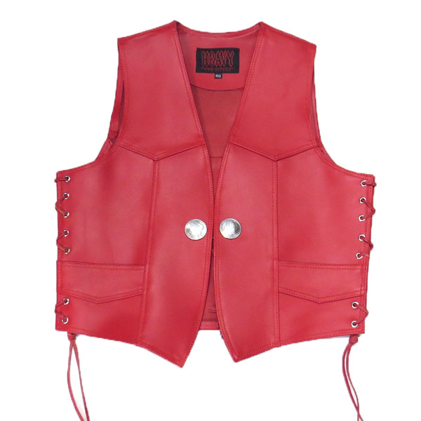 土日祝も営業！【送料無料】HEAVY オイルレザーベスト レッドモトブルーズ　VEST　赤いベスト［HVO-01R］メンズ・レディース