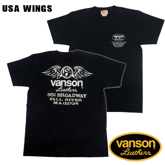 VANSON バンソン半袖Tシャツ 「USA Wings」USAウィング【モトブルーズ別注】