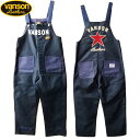 VANSON バンソン デッキ オーバーオール ワンスター つなぎ メンズ ネイビー NVAO-2402