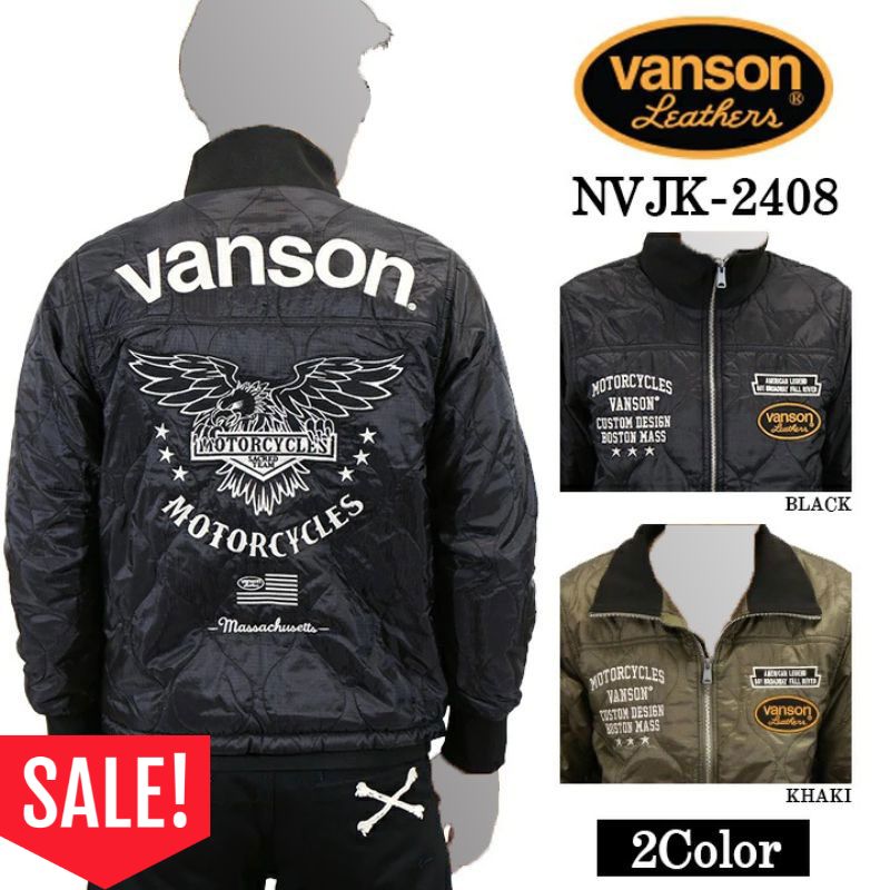 VANSON バンソン キルティング ジャケット 中綿ジャケット メンズ イーグル 刺繍 (NVJK-2408)