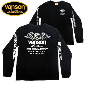 VANSON バンソン長袖Tシャツ「USA WINGS」ヴァンソン【モトブルーズ別注】