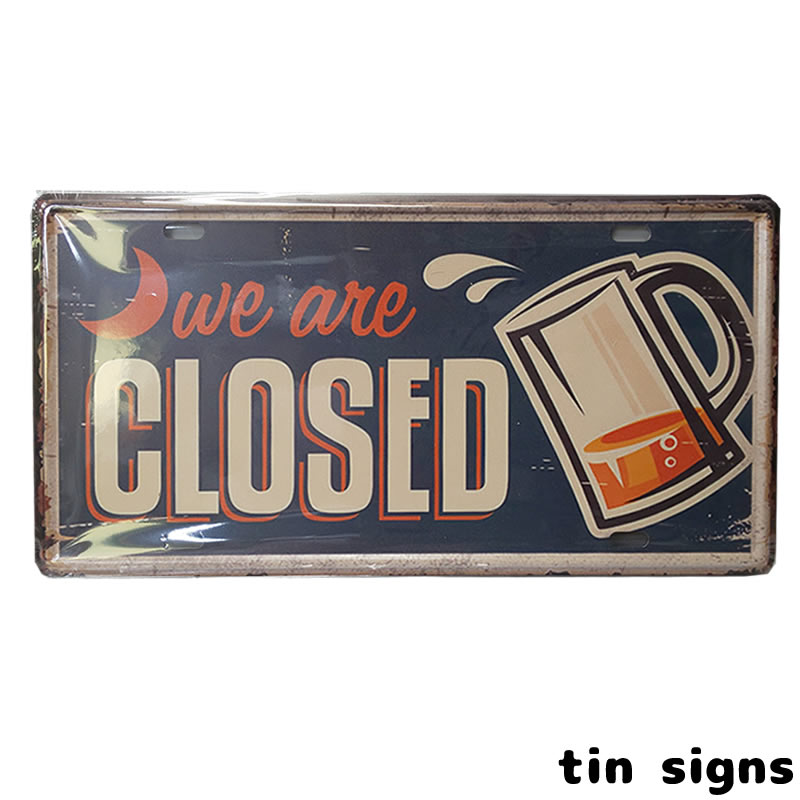 Rakuten - we are closed インテリア 看板 雑貨 ブリキ看板 ライセンス ナンバープレート ティンサインズ tin1-24