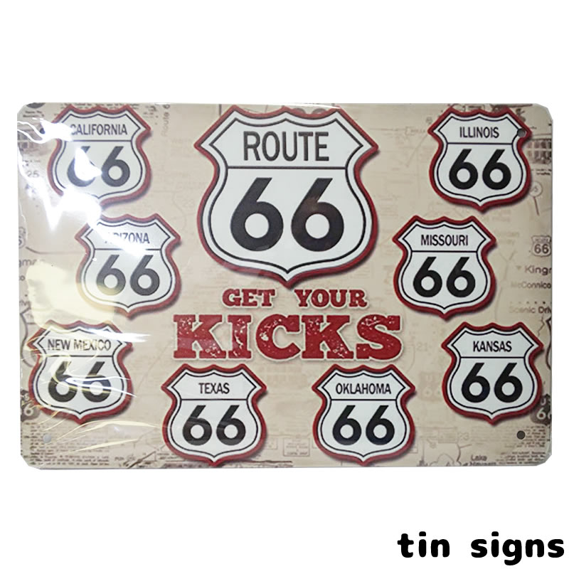 Rakuten - ROUTE66　ルート66 アメリカン 雑貨 ブリキ看板 メタルサインティンサインズ サインプレート tin2-41