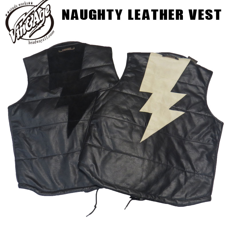 Vin＆Age NAUGHTY LEATHER VEST レザー ナーティーベスト VLJ6 ｜2カラー｜38 M ～48 5L 