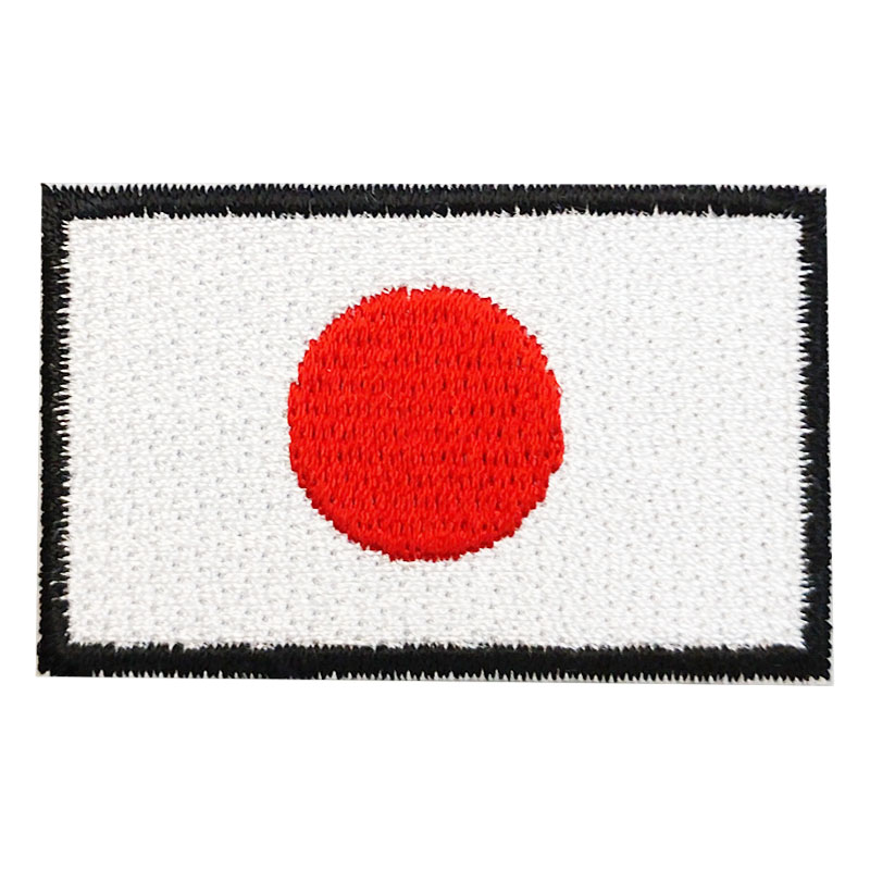 【刺繍パッチ】NIPPON　日本　日の丸　国旗　JAPAN　バイカー　ワッペン 黒縁