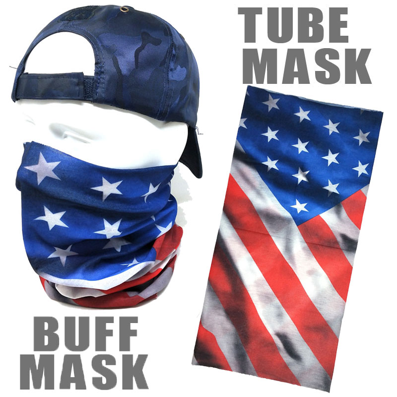 【メール便送料無料】ストレッチ素材チューブマスク《S214 》 バフマスク　アメリカン　BUFF MASK バイク・アウトドア・ジョギング・日焼け・花粉対策