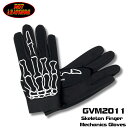 HOT LEATHERS ホットレザーズ Skeleton Finger Mechanics Gloves メカニックグローブ バイク 手袋(GVM2011)