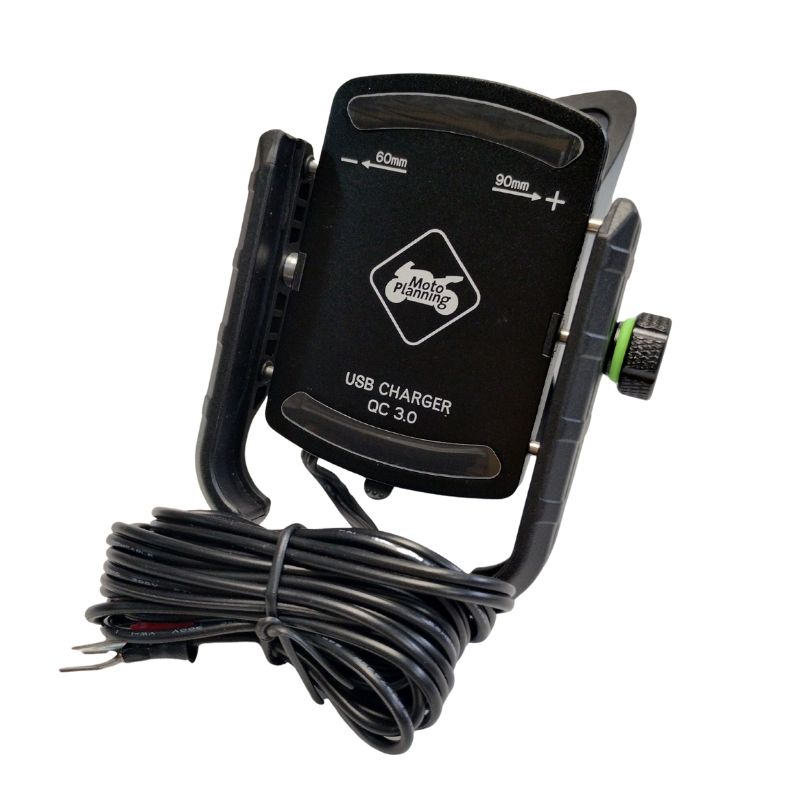 モトプランニング　QC3.0　USBスマホホルダー｜振動軽減　高速充電対応　防水／防塵等級IP66取得　カラ..